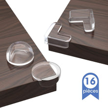 Carica l'immagine nel visualizzatore di Gallery, Lanpard 16 Pezzi Paraspigoli Bambini, Paraspigoli trasparenti Bordo extra largo 2 cm, Kit Sicurezza Bambini Casa Para Spigoli Angolare, Bordi e Angoli di tavoli, sedie, armadi 16 Unità (Confezione da 1)