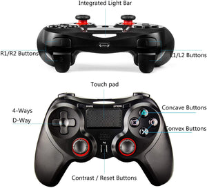 JAMSWALL Controller Wireless PS4, Controller di Wireless Bluetooth, Controller di Gioco Senza Fili con Joypad del Dualshock per PS4 Slim/PRO And PC(Windows 7/8/8.1/10
