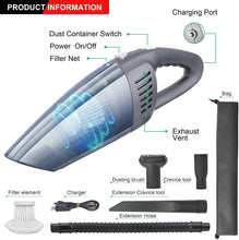 Carica l'immagine nel visualizzatore di Gallery, Aspirapolvere Senza Fili, Temfly Aspirabriciole 8000PA Aspirapolvere Portatile 2200mAh Aspirapolvere per Auto con Filtro HEPA Lavabile, Aspirabriciole Senza Fili Umido e Asciutto Adatto a Casa e Auto