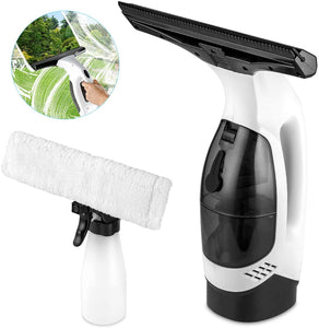Aidodo Lavavetri Elettrico, Aspiragocce per Finestra Ricaricabile senza Fili con Kit per Pulire Le Finestre, Vetri Bagno Box Doccia Specchi