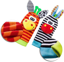 Carica l'immagine nel visualizzatore di Gallery, Baby Rattle Neonato Sonagli Calzini da Polso a Sonaglio per Bambini, Simpatici Animaletti Developmental Soft Toys Bambole per Neonati Neonato, 4 PACK