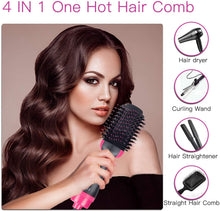Carica l'immagine nel visualizzatore di Gallery, Wolady Spazzola soffiatrice per capelli multifunzionale 4 in 1 Spazzola Asciugacapelli Aria Calda Ionica di 3 Temperatura Regolabile per Capelli Lisci e Luminosi,Onde morbide o Ricci Stretti