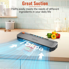Carica l&#39;immagine nel visualizzatore di Gallery, DXstring Macchina Sottovuoto Alimenti, 5 in 1 Automatica Macchina Sottovuoto con 15 Sacchetti Sottovuoto Alimenti, Sigillatrice Sottovuoto per Alimenti Freschi sia Secchi Che Umidi, Vuoto Esterno