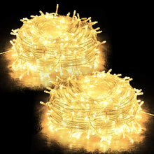 Carica l&#39;immagine nel visualizzatore di Gallery, JUMKEET Catena Luminosa, 10m 100LED Luci Brillanti Filo di Rame - Impermeabile Presa Ideale per Compleanno Decorazioni Natalizie Feste di Natale Ecc Luce Bianca Calda [2 Pacchi]