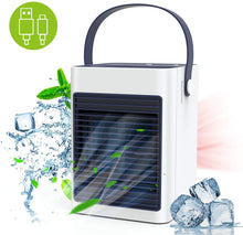 Carica l&#39;immagine nel visualizzatore di Gallery, TedGem Climatizzatore Portatile, Mini Condizionatore Portatile, Mini Raffreddatore d&#39;Aria USB, 3 in 1 Aria Condizionata, Umidificatore, Ventilatore da Scrivania, 3 velocità per la Stanza/L&#39;Ufficio