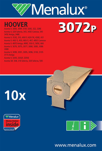 Menalux 900256161 3072P Sacchetti per Scopa Hoover Acenta White - Ilgrandebazar