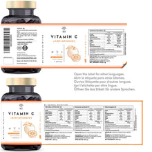 Carica l'immagine nel visualizzatore di Gallery, VITAMINA C 1000 mg ALTO DOSAGGIO + Bioflavonoidi - Naturale Vitamine C Complex Pura - Riduce la Stanchezza e la Fatica, Rafforza le Difese - Acido Ascorbico - 180 Capsule Vegano N2 Natural