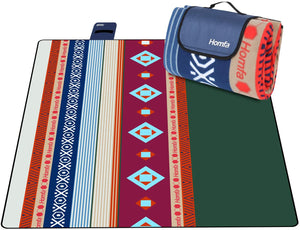 Homfa Coperta per Picnic 200 x 200 cm, Tappeto Impermeabile Grande Pieghevole Portable Tre Strati Picnic Stuoie per Spiaggia Campeggio Giardino, Giallo/Verde