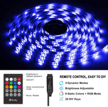 Carica l&#39;immagine nel visualizzatore di Gallery, Striscia LED 3M, Hually 90 LEDs Strisce LED RGB 5050 con Telecomando RF,Sincronizza con la musica, 4 Modalità, Impermeabile USB alimentata LED Striscia per Decorazioni, Cucina, Festa, Natale, Bar ecc