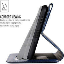 Carica l'immagine nel visualizzatore di Gallery, LeYi Cover Xiaomi Redmi 9C con HD Pellicola Protettiva,Custodia Magnetica Flip Pelle Libro Silicone TPU Bumper Portafoglio Skin Morbida Fondina Antiurto Case per Telefono Redmi 9C,Blu