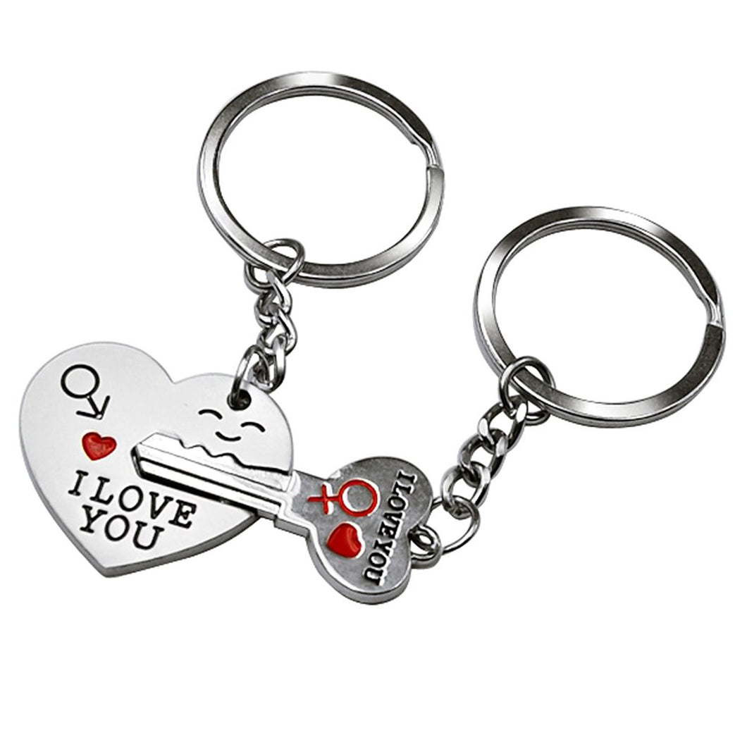 Ducomi® I love you - Coppia di Portachiavi Complementari Amore - 1 Argento - Ilgrandebazar