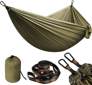 Amaca Doppia Da Campeggio - 275x140 Cm - Capacità 300 Kg - Leggera E Portatile - Con Moschettoni E Corde - Foto 10