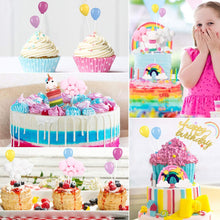 Carica l&#39;immagine nel visualizzatore di Gallery, Familybox Decorazione Torta Unicorno, Unicorn Cake Topper Nuvola Arcobaleno Palloncino Buon Compleanno Banner Decorazione Torta per Ragazzi Ragazze Bambini Compleanno 11 Pezzi