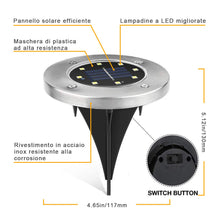 Carica l&#39;immagine nel visualizzatore di Gallery, QSSTech Luci Solari Giardino 8 LED,Luci led da 4 Pezzi Bianco Freddo