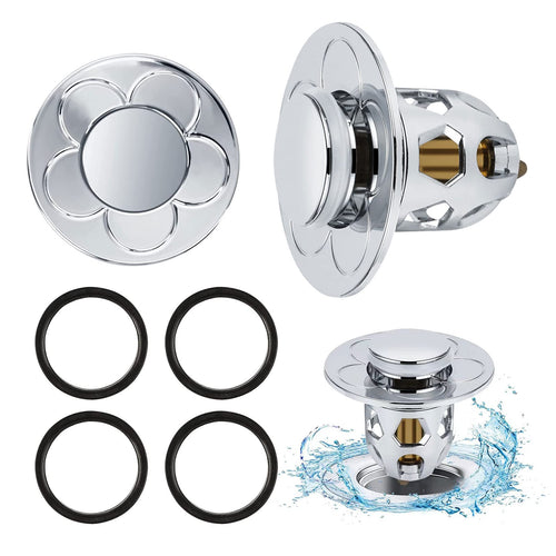2 Pezzi Confezione da Scarico Lavabo Bagno Universale Pop up,Filtro Tappo Lavandino Bagno con Filtro Anti Clogging,Valvola Piletta Cucina Bidet Vasca(Per il foro di drenaggio di 34~40mm)