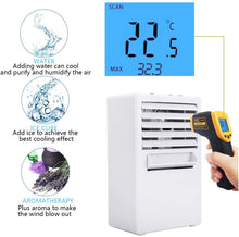 Carica l'immagine nel visualizzatore di Gallery, Winload Raffreddatore D'aria Mini, 3 in 1 Portatile Refrigeratore D'aria, Condizionatore Portatile Mini con Serbatoio Dell'acqua, 3 Velocità, Mini Evaporativo Umidificatore per Casa, Ufficio