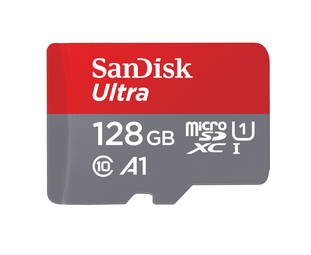 SanDisk Ultra Scheda di Memoria MicroSDXC da 128 GB e 128 GB, Rosso/Grigio
