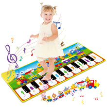 Carica l'immagine nel visualizzatore di Gallery, RenFox Tappeto Musicale, Tappetino per Pianoforte Tappetino da Ballo con 10 Tasti, 8 Versi Animali e 3 Strumenti Musicali, Giocattoli Educativi Regalo Ideale per Bambini 1 2 3 Anni Treno di Animali