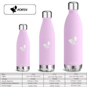 AORIN Doppia Bottiglia per Vuoto in Acciaio Inossidabile, 500ml, ciliegia - Ilgrandebazar