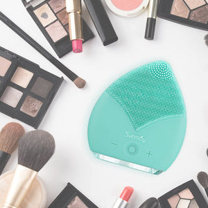 【Sunmay Leaf】SUNMAY Spazzola Viso Pulizia Silicone, Massaggiatore Elettrico del viso Impermeabile Detergente viso e Esfoliante, Ricaricabile con vibrazioni Sonico Dispositivo di Pulizia del