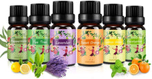 Carica l&#39;immagine nel visualizzatore di Gallery, Olio Essenziale Puri Naturali - ISUDA Oli Essenziali Set 100% per Diffusori Ultrasuoni Aromatherapie 6 Sapori Lavanda, Tea Tree, Eucalipto, Limone, Arancia Dolce, Menta Piperita