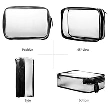 Carica l&#39;immagine nel visualizzatore di Gallery, MOCOCITO 2PC Borsa da Toilette Viaggio Trasparente Approvata Nero [22x10x5cm] - Ilgrandebazar