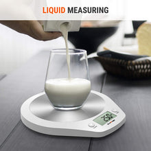 Carica l'immagine nel visualizzatore di Gallery, ACCUWEIGHT Bilancia Digitale da Cucina Bilance Alimenti Elettronica con Piattaforma in Acciaio Inossidabile per Pesa Cibo, Alta Precisione da 1g a 5 kg, Bianco Bianca