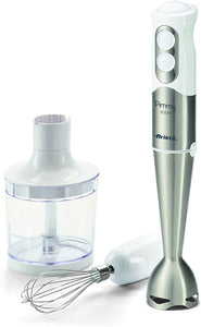 Ariete Pimmy 3 in 1 Frullatore a Immersione, Tritatutto, Frusta Elettrica, 1 Litro, 500 W, Acciaio Inossidabile, 2 velocità, Bianco