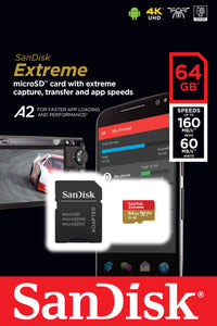 SanDisk Extreme Scheda di Memoria microSDXC da 64 GB e Adattatore SD 64