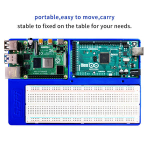 GeeekPi Raspberry Pi 4 Holder ABS Breadboard Holder,5 in 1 Base Blu