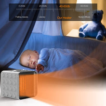 Carica l&#39;immagine nel visualizzatore di Gallery, HeiPard Termoventilatore Ceramica 1500W / 750W, PTC Mini Stufa Elettrica Basso Consumo Riscaldatore,Protezione da Surriscaldamento, Silenzioso, Termoventilatore da Bagno Ufficio Stanze (argento)