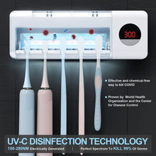 Carica l&#39;immagine nel visualizzatore di Gallery, DSHOW Spazzolino Igienizzante UV da Bagno, Montaggio a Parete Sterilizzatore, Carica 2000mAh, Funzione di Cronometraggio, Organizer per Spazzolino da Denti (Bianca)