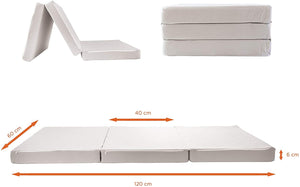 Materassino da Viaggio per Lettino Bambini Premium, 100% Cotone Sfoderabile e Lavabile, Interno in Comfort Foam™ Peso e Densità +45% No Sostanze Nocive Pieghevole 60 x 120 x 6 cm Borsa Trasporto