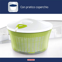 Carica l&#39;immagine nel visualizzatore di Gallery, Leifheit Salad Spinner Signature Contenitore A Centrifuga per Insalata, Acciaio Inossidabile, Verde, Grande