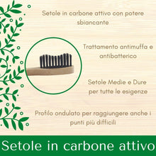 Carica l'immagine nel visualizzatore di Gallery, TheBDM Spazzolini da denti in bamboo naturale ecologico biodegradabile antimuffa - setole in carbone vegetale, senza BPA, vegan, confezione sostenibile (Setole Dure)