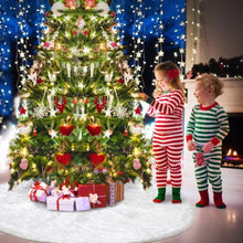Carica l'immagine nel visualizzatore di Gallery, AWLGAK Gonna Albero di Natale,122 cm soffice Neve Bianco Natale Decorazioni Albero di Natale Vacanze gonne (48inch)