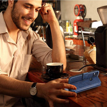Carica l'immagine nel visualizzatore di Gallery, LeYi Cover Xiaomi Redmi 9C con HD Pellicola Protettiva,Custodia Magnetica Flip Pelle Libro Silicone TPU Bumper Portafoglio Skin Morbida Fondina Antiurto Case per Telefono Redmi 9C,Blu