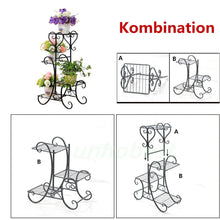 Carica l&#39;immagine nel visualizzatore di Gallery, Malayas Scaffale Porta-fiori 4 Ripiani Ferro Fioriera Verticale a Scala Nero - Ilgrandebazar