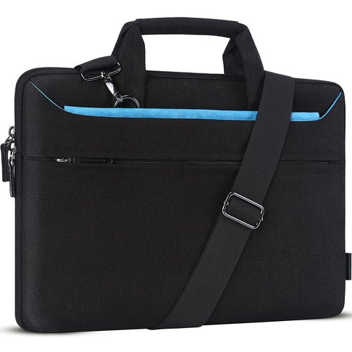 DOMISO 15.6 Pollici Borsa a Tracolla per Laptop Impermeabile Cartella Borsa Porta PC con Manico per 15.6