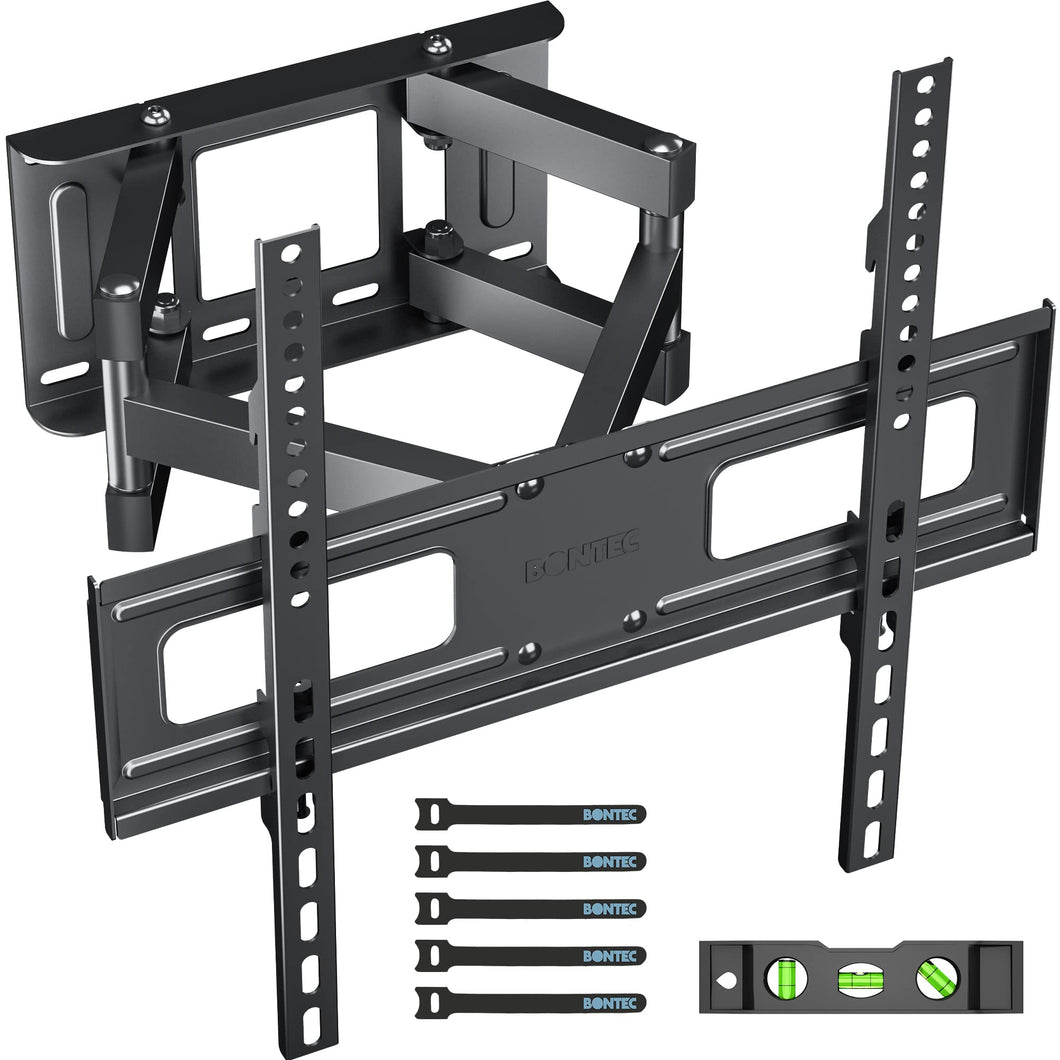 BONTEC Supporto da Parete per TV al Plasma LED LCD Piatti e Curvi 23-70 inch, Inclinazione Girevole Staffa con Doppio Braccio Peso fino a 45kg, Max VESA 400x400mm,con Fascette per Cavi