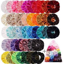 Carica l'immagine nel visualizzatore di Gallery, 45 Pezzi Capelli Fasce Velluto, Elastico In Velvet Scrunchies, Colorato Forte Tenere Bobble Capelli Elastici Fascia Per le donne ragazze Accessori, 45 Colori