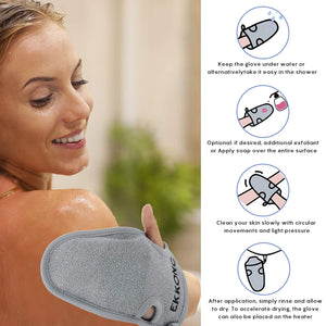 EKKONG 2 Pezzi Guanto Esfoliante, per Peeling Naturale in Fibre grigio - Ilgrandebazar