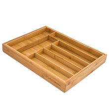 Carica l'immagine nel visualizzatore di Gallery, Dynamic Gear Bambù portaposate da cassetto, espandibile a 7 scomparti porta posate cucina cassetto, sistema organizer posate da cassetto del cassetto per posate e vassoi per utensili da cucina