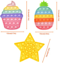 Carica l'immagine nel visualizzatore di Gallery, Pop Bubble Set di giocattoli sensoriali agitati, Push Bubble Silicone Spremere Giocattoli sensoriali Fidget Antistress Giocattolo anti-ansia Confezione da 3 (ananas)