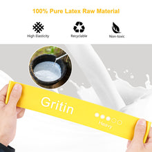 Carica l&#39;immagine nel visualizzatore di Gallery, Gritin Elastici Fitness, [Set di 5] Banda Elastica Fasce Elastiche di Resistenza di Lattice con Istruzioni per l&#39;esercizio in Italiano e Borsa per Il Trasporto per Crossfit, Yoga, Pilates