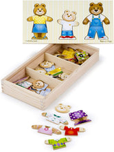 Carica l'immagine nel visualizzatore di Gallery, Melissa and Doug Puzzle in legno Vesti la famiglia Orsi Single