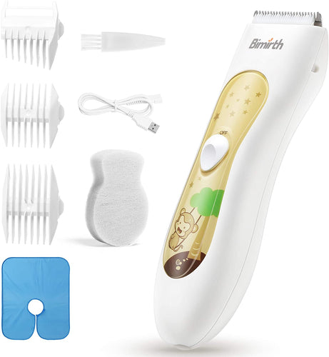 Tagliacapelli per Bambini, Silenzioso Impermeabile Tagliacapelli elettrici per Bambini Ricaricabili Capelli con 3 Pettini Protezione 0/3/6/9/12mm lungo Selezionabile