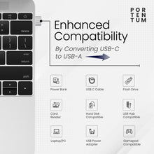 Carica l&#39;immagine nel visualizzatore di Gallery, PORTENTUM adattatore USB c USB a - USB C Femmina a USB Maschio, Velocità 2.0, 480 MB, corpo premium in zinco ad alta resistenza al calore - adattatore USB a Tipo C di soli 4 grammi