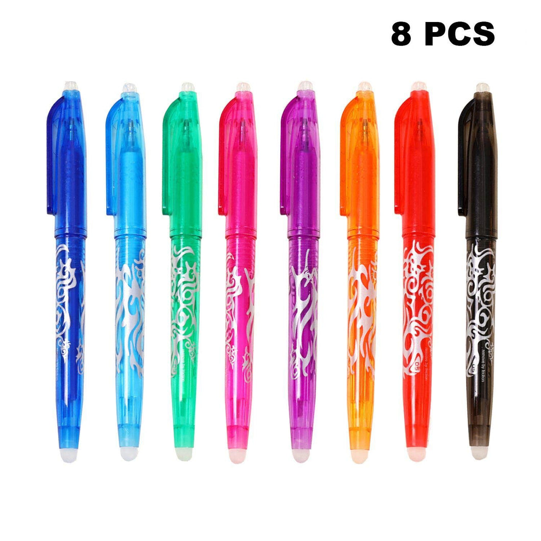 JIANTA 4 penne a sfera cancellabili blu, 0,5 mm, con inchiostro gel cancellabile con gomma, penne cancellabili per scrittura, penne per bambini (Panda