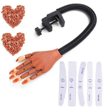 Carica l'immagine nel visualizzatore di Gallery, Manicure Dito di Formazione, Mano per Pratica Unghie professionali, Flessibile Mano Pratica per Unghie Finte Nail Art con 200 pezzi Tip Unghie Finte Regolabili